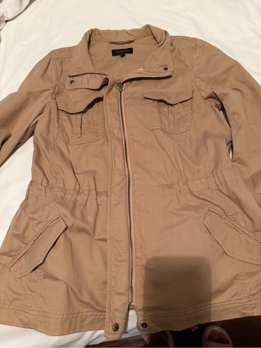 Talbots Women's Utility Jacket in Camel Tan
